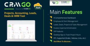 CRMGo SaaS – Projects, Accounting, Leads, Deals HRM Tool 6.8