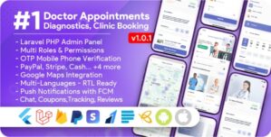 Doctor Appointment, Online Diagnostic, Booking, Medical Management Multi-Vendor App with Admin Panel 1.3.0
