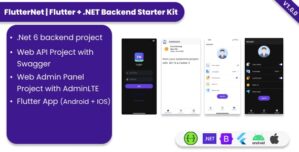 FlutterNET .NET Admin Panel Web API with Flutter App Android + IOS