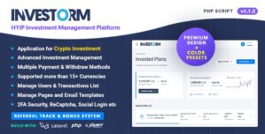 Investorm – Advanced HYIP Investment Management Platform 1.3.2
