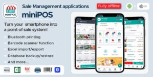 Mobile POS App for Android and iOS with License Management Web dashboard