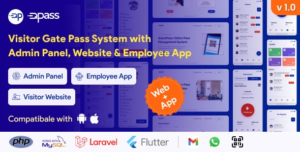 QuickPass – Visitor Gate Pass System with Admin Panel, Website Employee App
