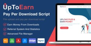 UpToEarn – File Upload And Pay Per Download Script (SAAS Ready) [Extended Version] + 2 Plugins Wasabi Cloud, Storj Cloud