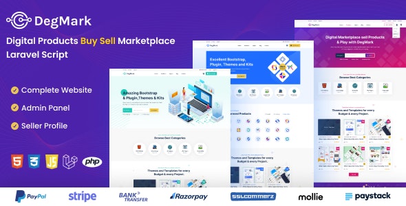 DegMark – Digital Products Buy Sell Marketplace Laravel Script