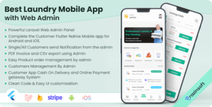Best Laundry Flutter Mobile App with Admin panel | laundry booking system | Quickwash | Dry cleaning