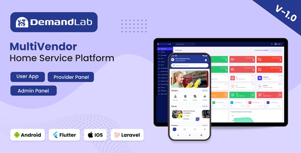 DemandLab – Multivendor Home Service Platform | Flutter App + Admin Panel + Provider Panel