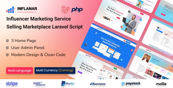 Inflanar – Influencer Marketing Service Selling Marketplace Laravel Script