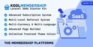 KoolMembership – Advanced Laravel SAAS Starter Kit with CRUD Generator