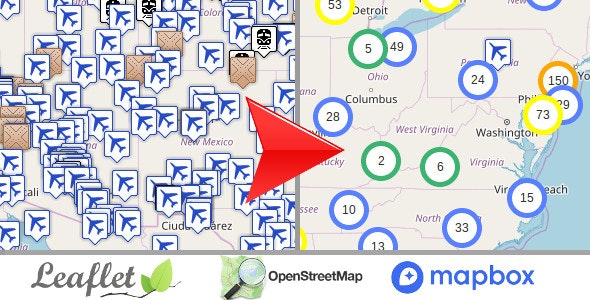 Leaflet OpenStreetMap, Multi-Purpose server side markers clustering php script