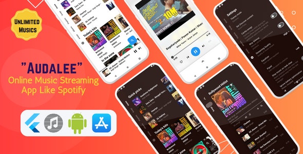 Audalee v1.5 – Unlimited Music Streaming App | Flutter Getx | Android iOS