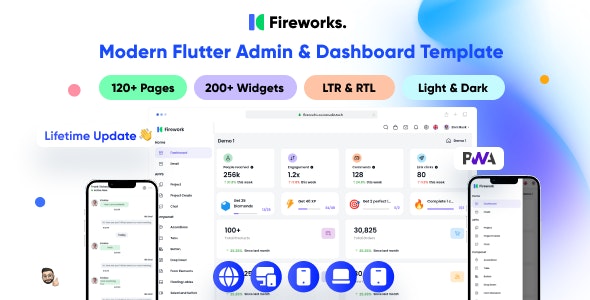 Fireworks – Multipurpose Modern Flutter Admin Dashboard Template | Responsive | Flutter UI Kit