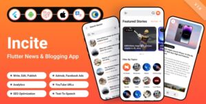 Incite – Short News App Web, Blog App with Laravel Admin Panel for Android iOS
