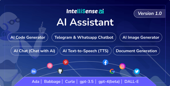 IntelliSense AI with SaaS –  AI Writing Assistant,Chatbot WhatsApp and Telegram