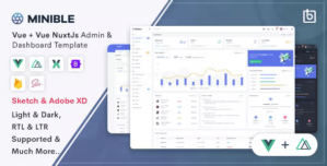 Minible – Vue Vue Nuxt Admin Dashboard Template