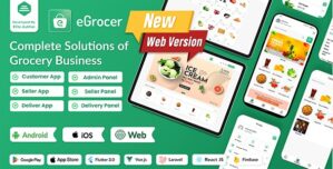 eGrocer – Online Multi Vendor Grocery Store, eCommerce Flutter Full App | Admin Panel | Web Version