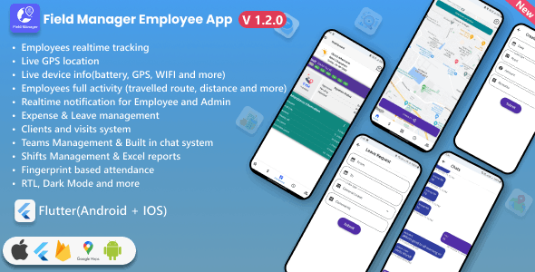 Employee App for Field Manager SaaS non SaaS | Employee GPS tracking application | Flutter