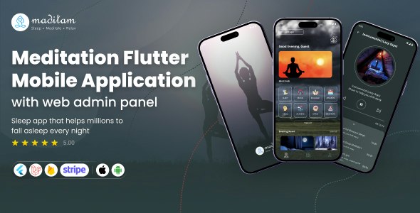 Maditam: Meditation App With Web admin | Daily Meditation App | Music App Web admin Panel