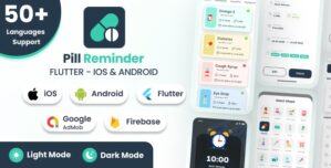PillMode | Pill Reminder – Flutter Android iOS Full App + Light + Dark Mode (53 Languages)
