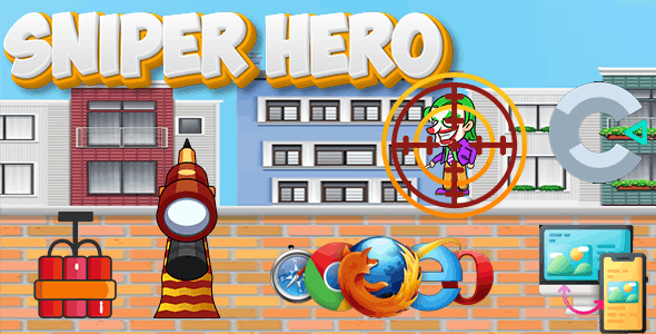 Sniper Hit game HTML5 game (Construct 2 3) source code template