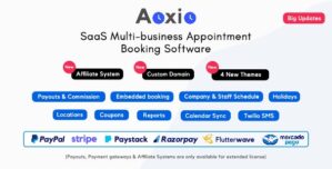 Aoxio – SaaS Multi-Business Service Booking Software [Extended License]