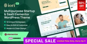 iori – Multipurpose Startup SaaS Software Technology Elementor WordPress Theme