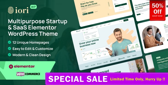 iori – Multipurpose Startup SaaS Software Technology Elementor WordPress Theme