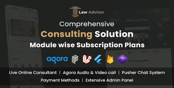 LawAdvisor – Seamless Tele-Advisory Platform Virtual Legal Services with Flutter Apps, Web Admin