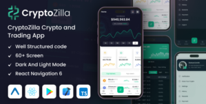 CryptoZilla – React Native Expo Cryptocurrency Mobile App Template