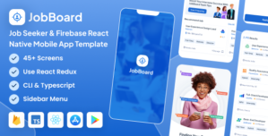JobBoard – Job Seeker Firebase React Native CLI Mobile App Template