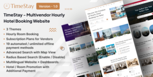 TimeStay – Multivendor Hourly Hotel Booking Laravel Website (SAAS)