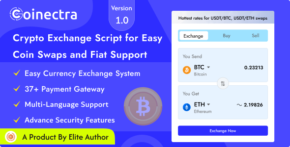 Coinectra – Buy, Sell and Crypto Currency Exchange Script