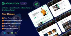 Agencistick – A complete Versatile Portfolio Agency Website | User | Employee | Admin Panel (MERN)