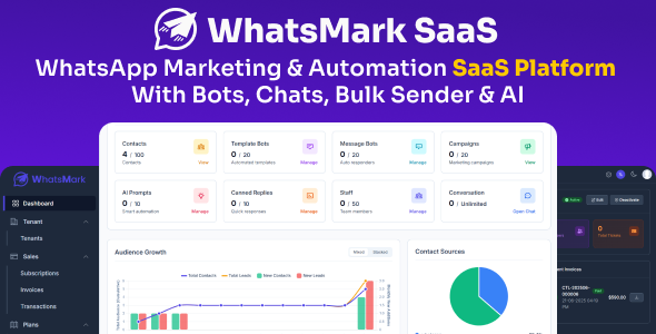 WhatsMarkSaaS – WhatsApp Marketing Automation SaaS Platform with Bots, Chats, Bulk Sender AI