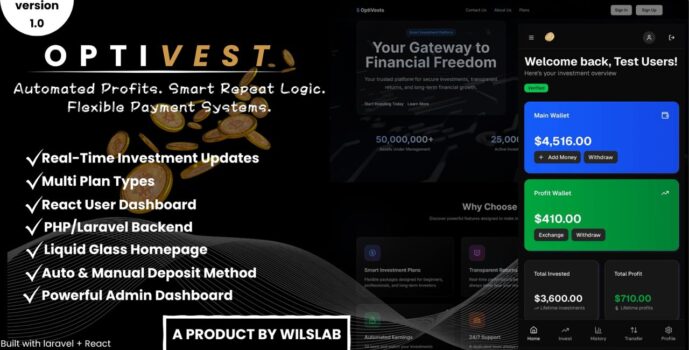 OptiVEST – Complete HYIP Investment System