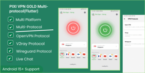 Pixi VPN Multi protocol VPN OpenVPN, V2ray, Wireguard with Admin panel