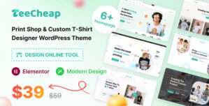 TeeCheap – Print Shop Customize T-shirt Design Online WordPress theme