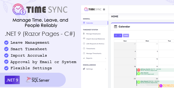 TimeSync – Timesheet LOA Management (.NET 9 – Razor Pages – C#)