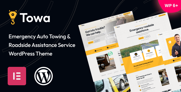 Towa – Emergency Auto Towing Roadside Assistance Service WordPress Theme