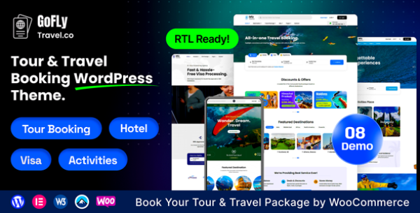 Gofly – Tour Booking and Travel Agency WordPress Theme