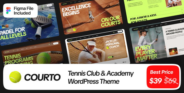 Courto – Tennis Club Padel WordPress Theme