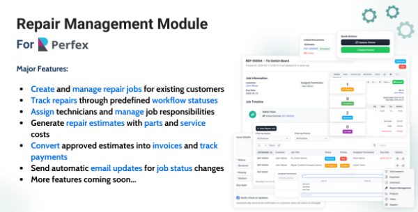 Repair Management Module for Perfex CRM