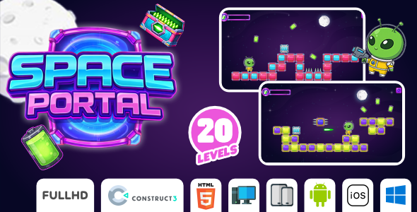 Space Portal — Puzzle Game (Construct 3 + HTML5)