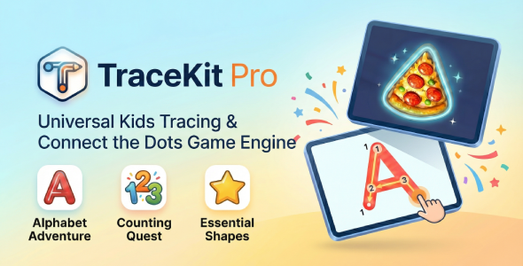 TracerKit – Kids Tracing Connect the Dots HTML5 Game Engine with Level Editor
