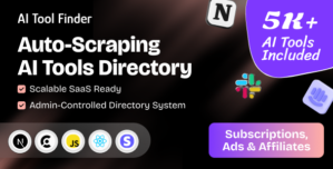 AI Tools Finder – Auto-Scraping AI Directory with 5,000+ Tools, Subscriptions, Ads Affiliates