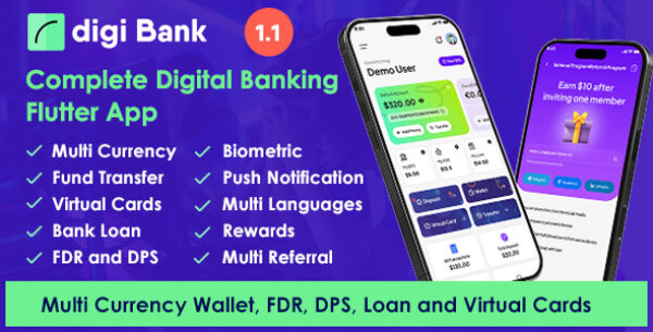 Digibank – Complete Digital Banking Flutter App