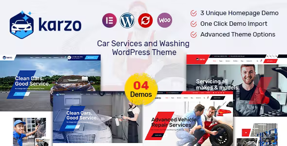 Karzo – Car Service Washing WordPress Theme