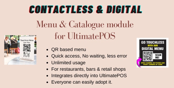 Digital Product catalogue Menu module for UltimatePOS (With SaaS compatible)