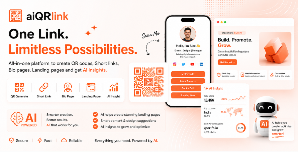 aiQRlink – QR Code, Landing Page Bio page Builder SaaS