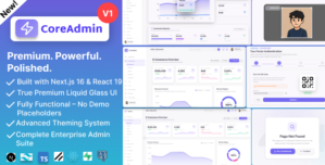 CoreAdmin – Next.js Admin Dashboard Template | React 19, Tailwind CSS, SaaS, CRM, Analytics, AI Apps