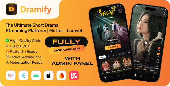 Dramify | Full Short Drama Streaming Flutter App With Laravel Admin Panel